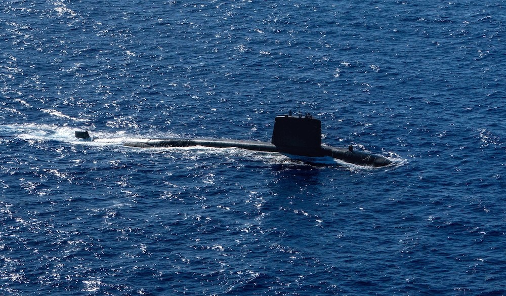 Francuski atomowy okręt podwodny Émeraude, który niedawno uczestniczył w misji w regionie Pacyfiku. Fot. Mass Communication Specialist 2nd Class Kelsey J. Hockenberger/US Navy