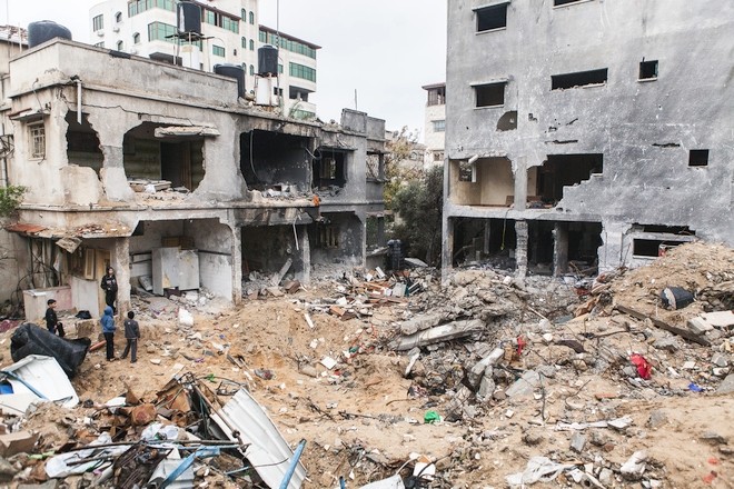 zniszczone zabudowania w stefie Gazy, grudzień 2012, zdjęcie ilustracyjne. Fot: desde Palestina/wikipedia.com/CC BY-SA 3.0