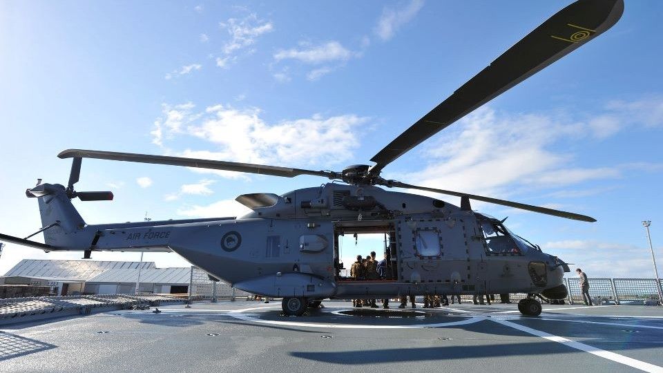 NH-90TTH sił zbrojnych Nowej Zelandii po pierwszym lądowaniu na pokładzie okrętu - fot. Ministerstwo Obrony Nowej Zelandii