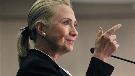Sekretarz Stanu Hillary Clinton podczas wystąpienia w CSIS- fot. Reuters/Yuri Gripas