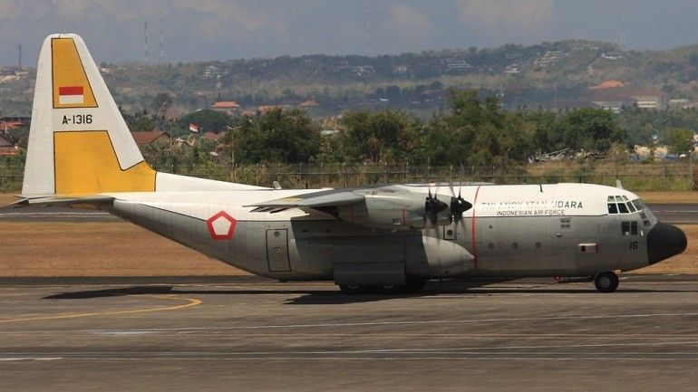 Samolot C-130H Hercules w barwach sił powietrznych Indonezji. Fot. Andrew Thomas/wikipedia C.C. 2.0