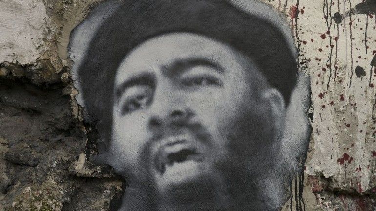 Uliczna podobizna "kalifa" Państwa Islamskiego-‎Abu Bakr al-Baghdadiego. Fot. Flickr/thierry ehrmann/CC3.0