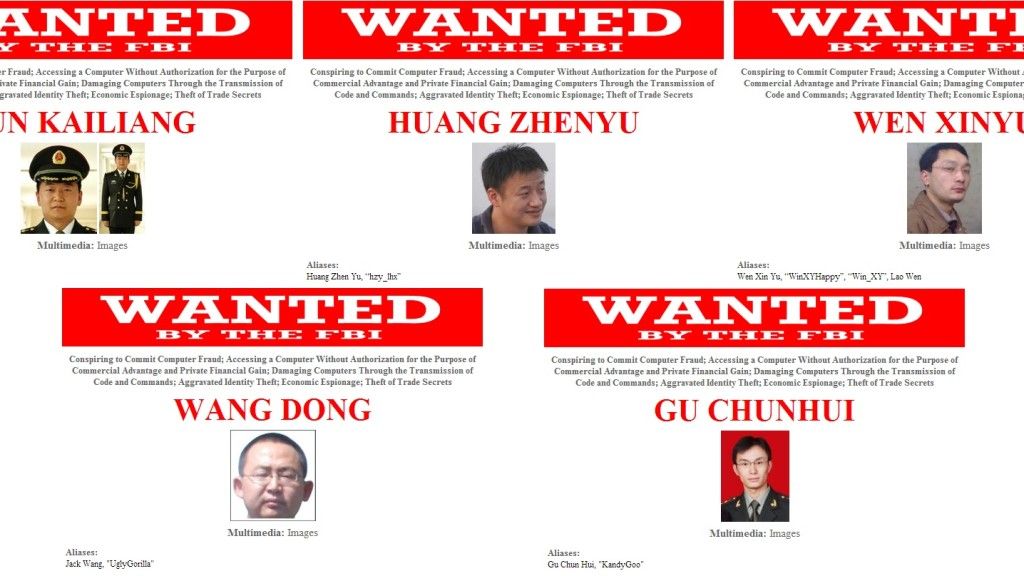 Pięciu Chińczyków poszukiwanych przez FBI za organizowanie ataków hakerskich – fot. FBI