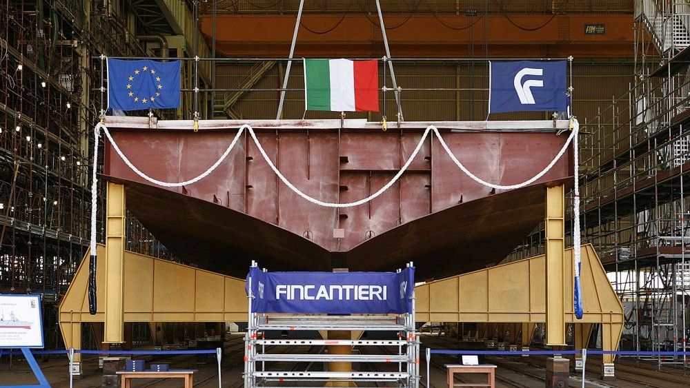 Scalono pierwszy blok szóstej włoskiej fregaty FREMM - „Luigi Rizzo” – fot. Fincantieri