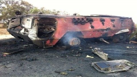 Transporter zniszczony przez izraelskie lotnictwo - fot. IDF.