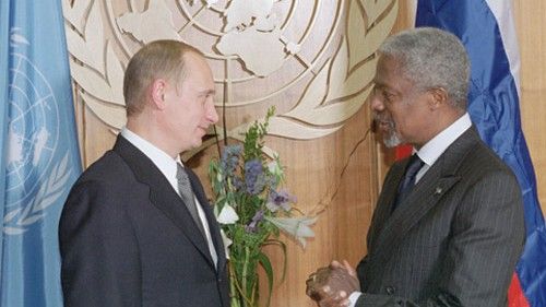 Władimir Putin i Kofi Annan/fot. Wikipedia