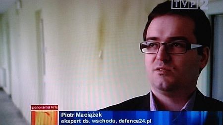 Piotr A. Maciążek relacjonuje wizytę Kliczki w Polsce na antenie TVP 2.