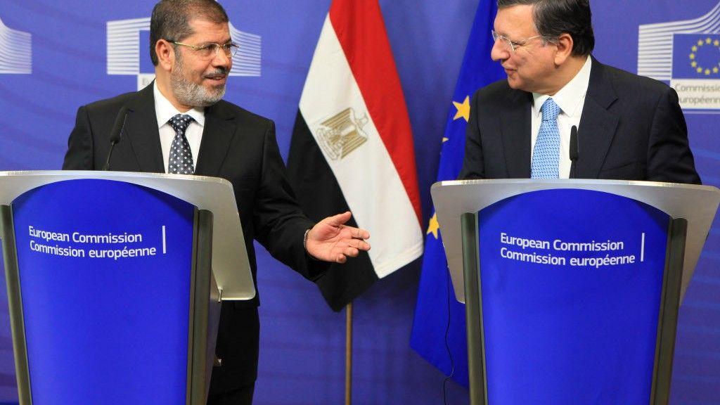 Muhammad Mursi i Jose Manuel Barroso podczas konferencji prasowej w siedzibie KE - fot. European Commission.