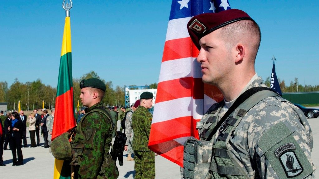 Ceremonia powitania żołnierzy US Army na Litwie. Fot. Sgt. A.M. LaVey/173 ABN PAO/US Army.
