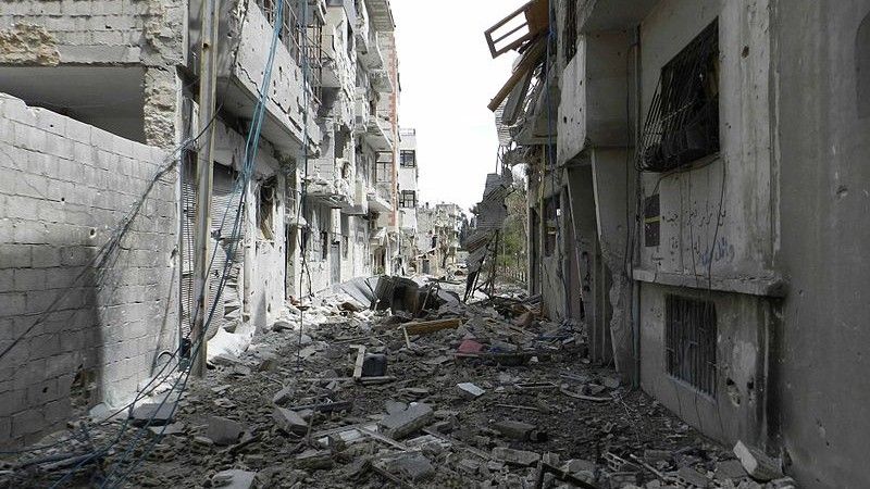 Zniszczenia wojenne w syryjskim Homs- fot. Wikipedia