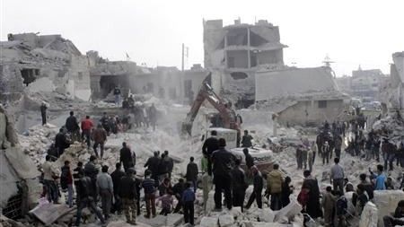 Efekt wtorkowego ostrzału Aleppo - fot. Reuters