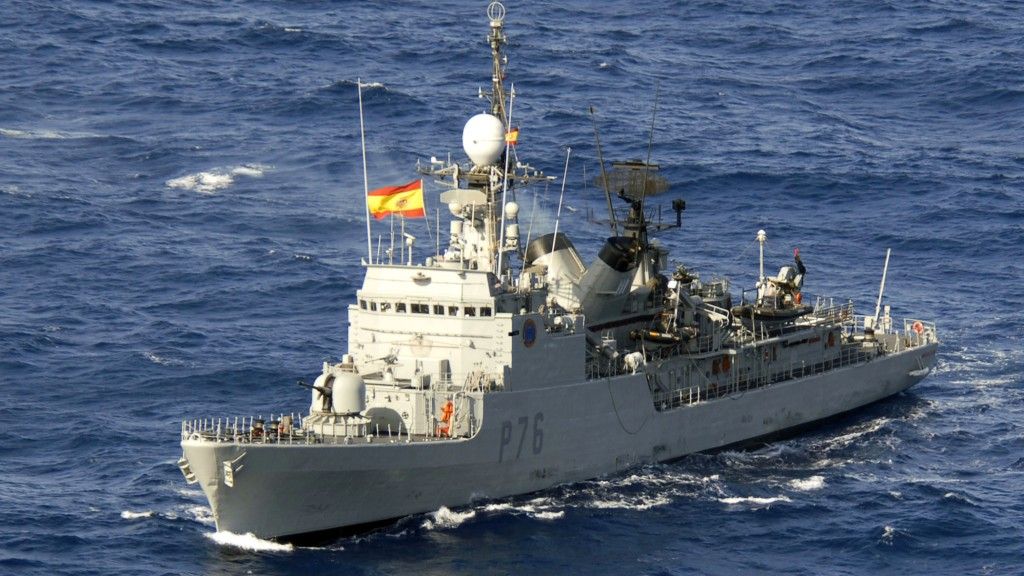 Hiszpański okręt patrolowy infanta Elena, bliźniak Vencedora, bohatera listopadowych wydarzeń - fot. US Navy
