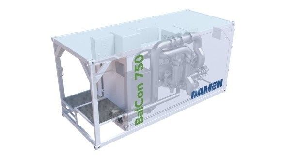 <p>System oczyszczania wód balastowych Damen BalCon o wydajności 750 metrów sześciennych - fot. Damen</p>