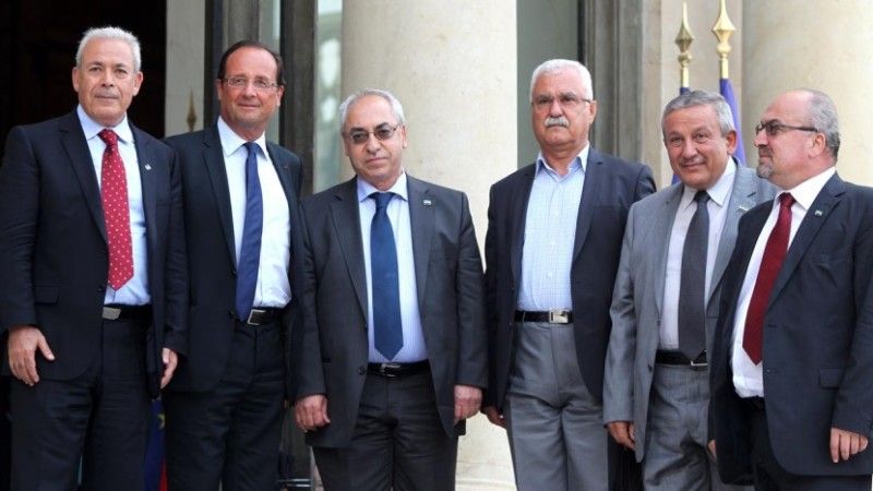 Prezydent Francji podczas spotkania z kierownictwem Syryjskiej Rady Narodowej - fot. www.elysee.fr