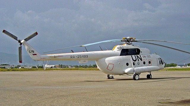 Śmigłowiec rodziny Mi-8 eksploatowany w barwach ONZ - fot. Internet