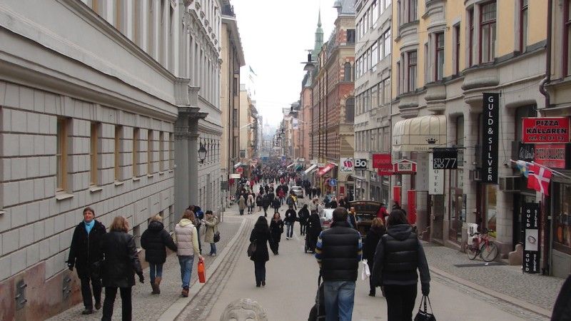 Ulica Drottninggatan w Sztokholmie, miejsce zamachu, fot. A.Hładij/Defence24.pl