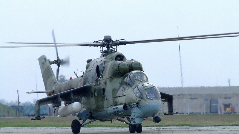 W działaniach w ramach ukraińskiej operacji antyterrorystycznej biorą udział m.in. śmigłowce szturmowe Mi-24. Fot. mil.gov.ua