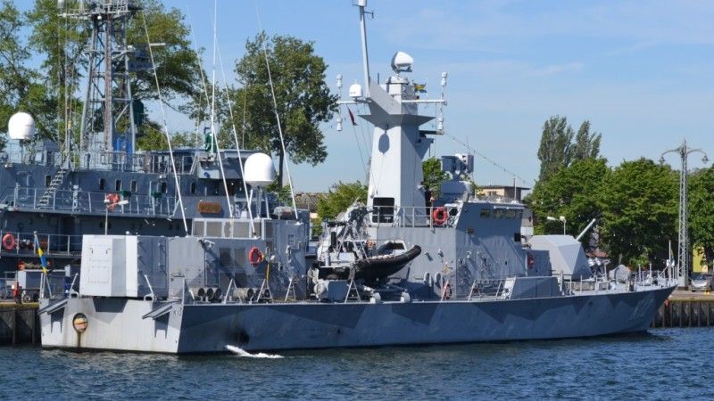 Szwedzka korweta HSWMS „Malmö” typu Sztokholm w polskim porcie wojennym na Oksywiu. Fot. M.Dura