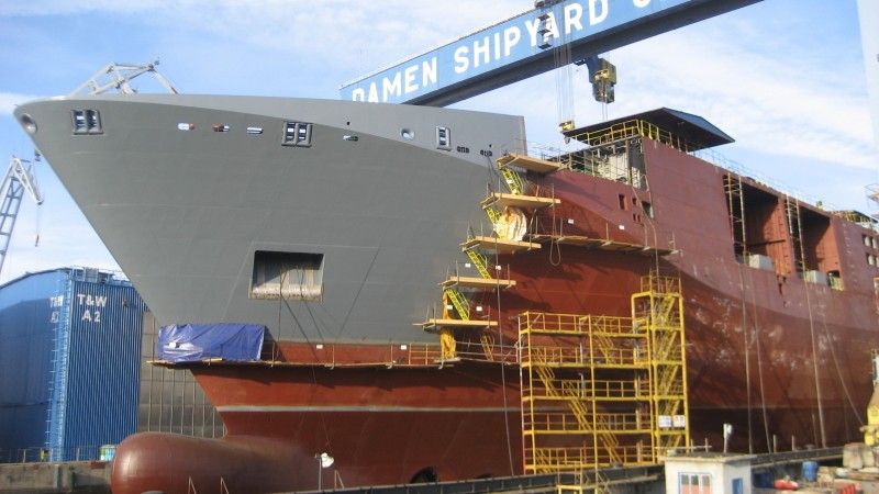 Jest możliwość, że HNLMS „Karel Doorman” zostanie sprzedany przed przyjęciem go przez holenderskie siły morskie – fot. Damen