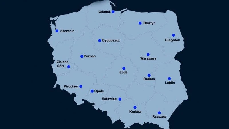 Dotychczasowa struktura delegatur ABW, źródło: www.abw.gov.pl