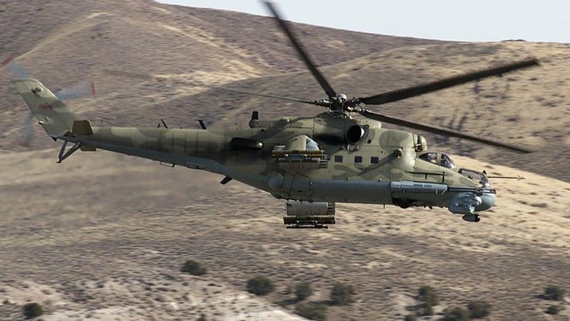 Rosjanie chcą wzmocnić swoje siły w Armenii wysyłając tam między innymi śmigłowce Mi-24P – fot. red-stars.org
