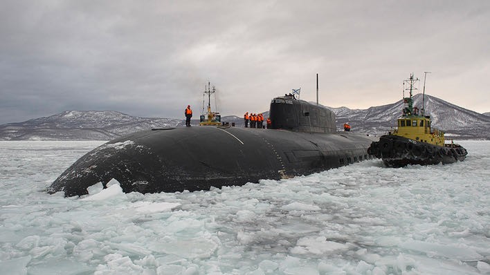 „Biełgorod” to wydłużona o 30 m wersja okrętu podwodnego projektu 949A typu „Antiej”. Fot. mil.ru