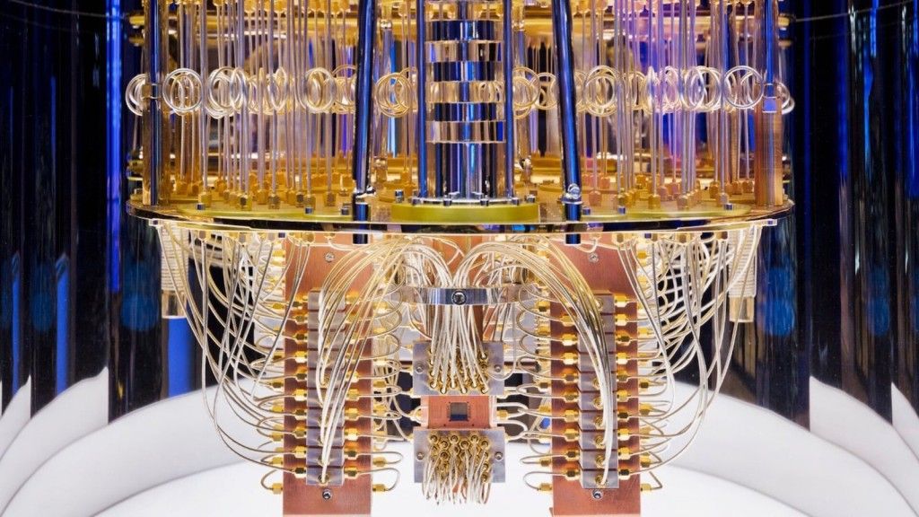 Wnętrze zalążkowego komputera kwantowego. Fot. ESA/IBM Research [esa.int]