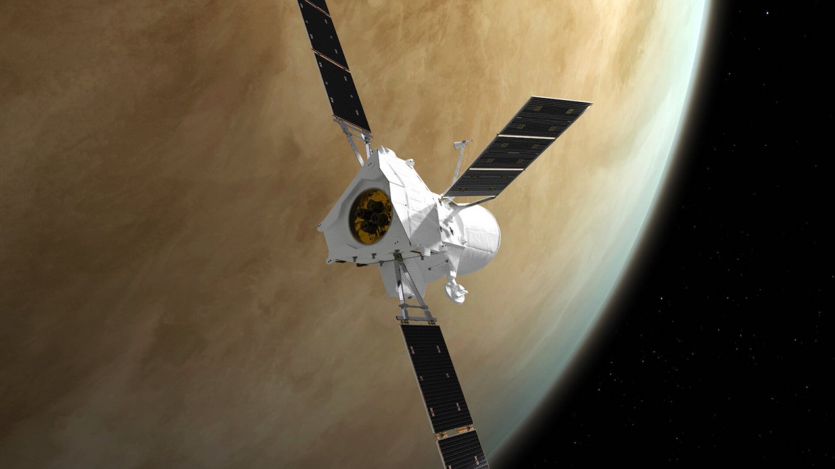 Wizualizacja przelotu sondy BepiColombo w pobliżu Wenus. Ilustracja: ESA/ATG medialab [esa.int]