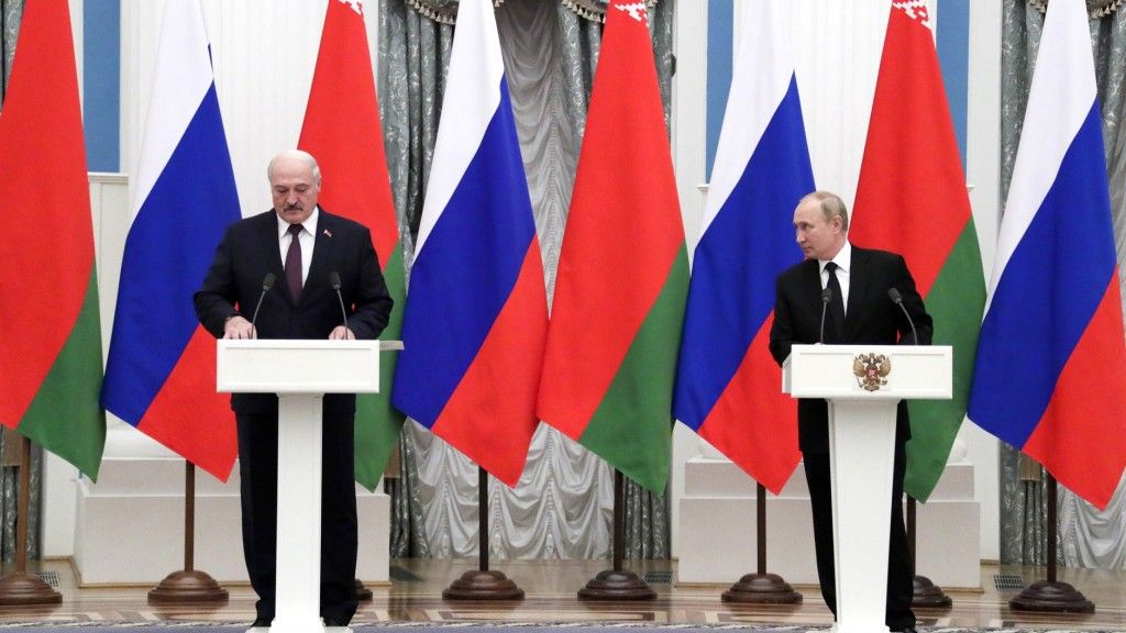 Prezydent Władimir Putin w czasie konferencji przeprowadzonej 9 września 2021 r. przedstawił sposób integracji Białorusi z Rosją. Fot. kremlin.ru