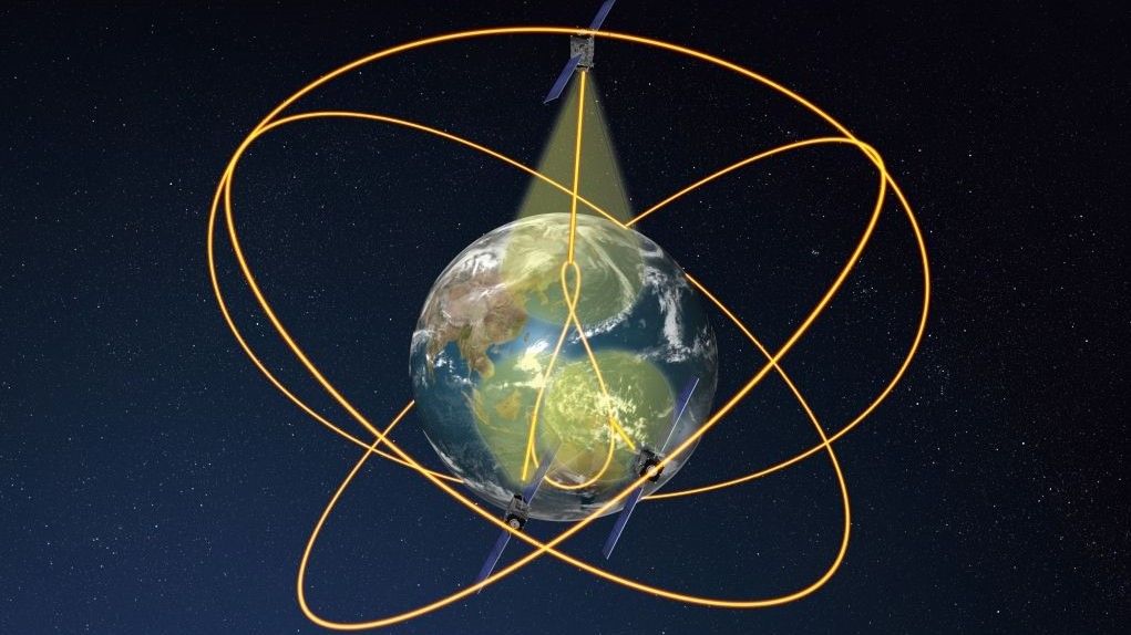 Wizualizacja poruszania się japońskich satelitów QZSS na orbicie. Ilustracja: JAXA [jaxa.jp]