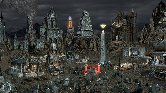 Zamek Nekromanty w grze Heroes 3 (screenshot za: heroes.thelazy.net)