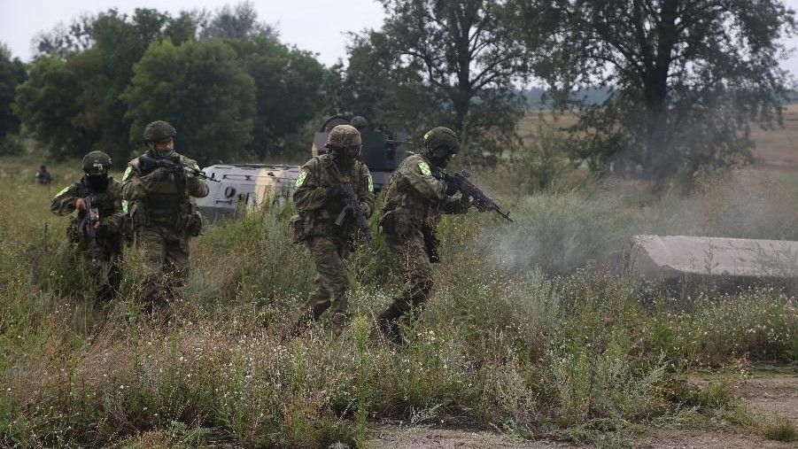 Grupa taktyczna OSAM w sierpniowych ćwiczeniach pod Grodnem. Fot. GPK (Gospogrankomitet)
