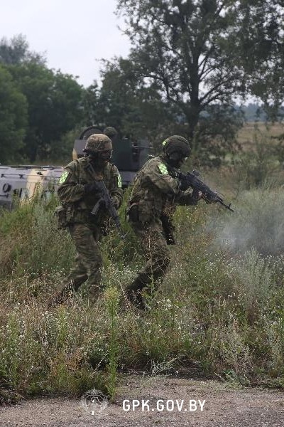 Grupa taktyczna OSAM w sierpniowych ćwiczeniach pod Grodnem. Fot. GPK (Gospogrankomitet)