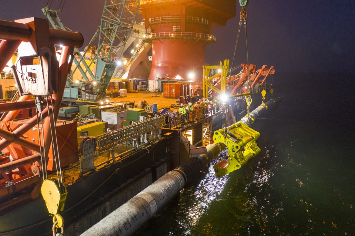 nord stream 2 nocą
