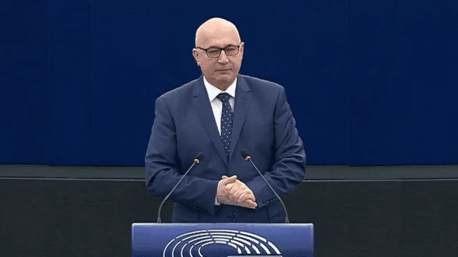 Joachim Brudziński/ fot. screen własny z debaty w PE