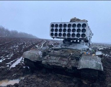 Rosyjski TOS-1 gdzieś na terytorium Ukrainy