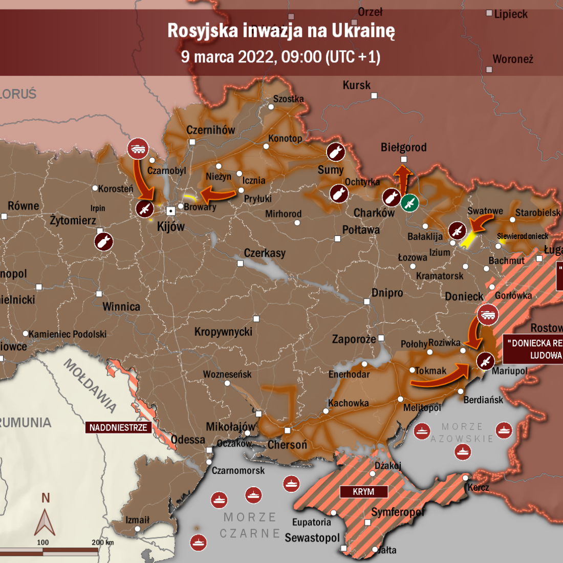 Карта войны на Украине. Карта захвата Украины Россией. Карта продвижения российских войск на Украине. Направление ударов всу