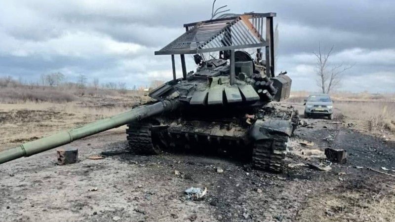 Zniszczony rosyjski czołg