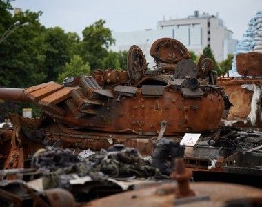 russian tank burned
