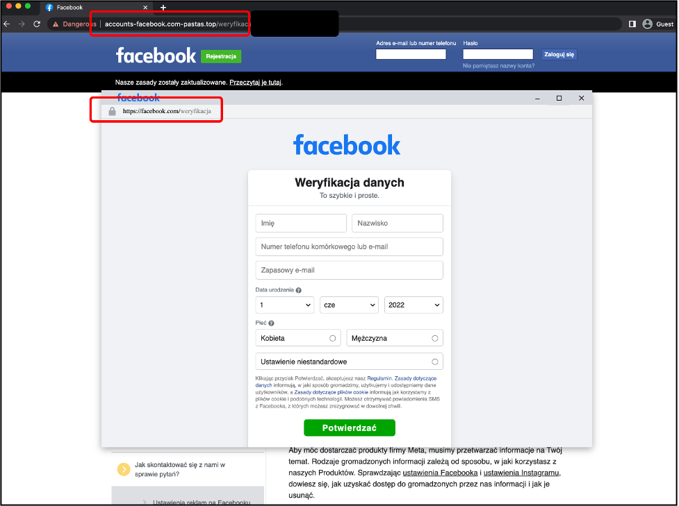 phishing Facebook