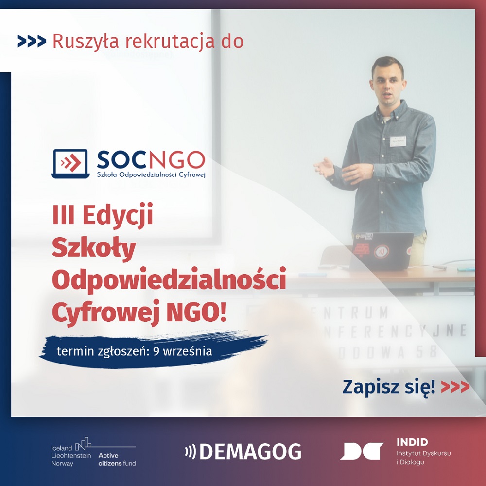 Ruszyła rekrutacja do III edycji Szkoły Odpowiedzialności Cyfrowej NGO