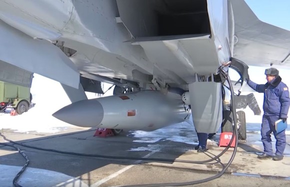 MiG-31 fighter aircraft act as the carrier platform for the Kindzhal system hypersonic missiles.