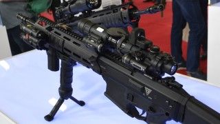 Dzienno-nocny system celowniczy karabinka szturmowego: z Nasadką Noktowizyjną NN-1 dołożoną do Dziennego Celownika Modułowego DCM-1 Szafir i zamontowanym na lufie karabinka wskaźnikiem laserowym WL-1T