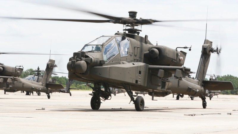 AH-64E Apache Guardian attack helicopter.