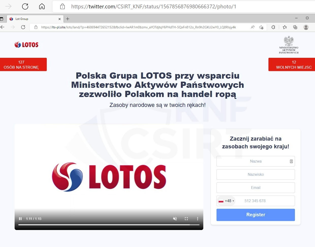 Wyłudzenia na fałszywe strony Lotosu i Gaz System