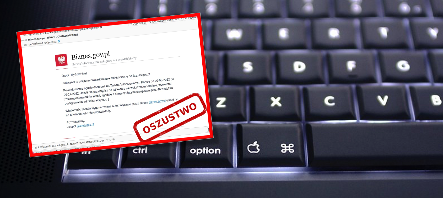 Cyberprzestępcy podszywają się pod rządowy portal