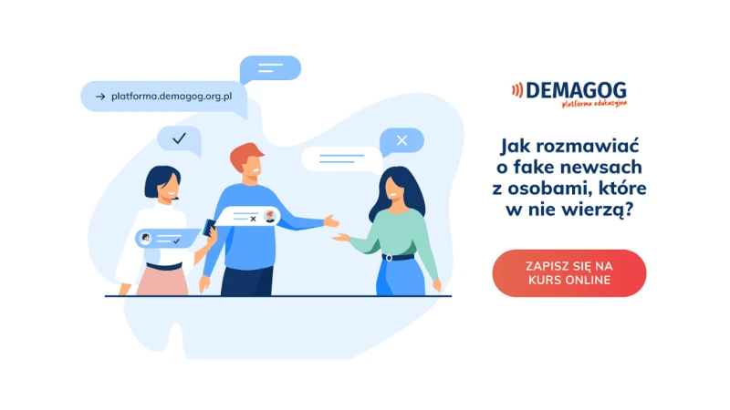 Stowarzyszenie Demagog przygotowało kurs online “Jak rozmawiać o fake newsach z osobami, które w nie wierzą?”