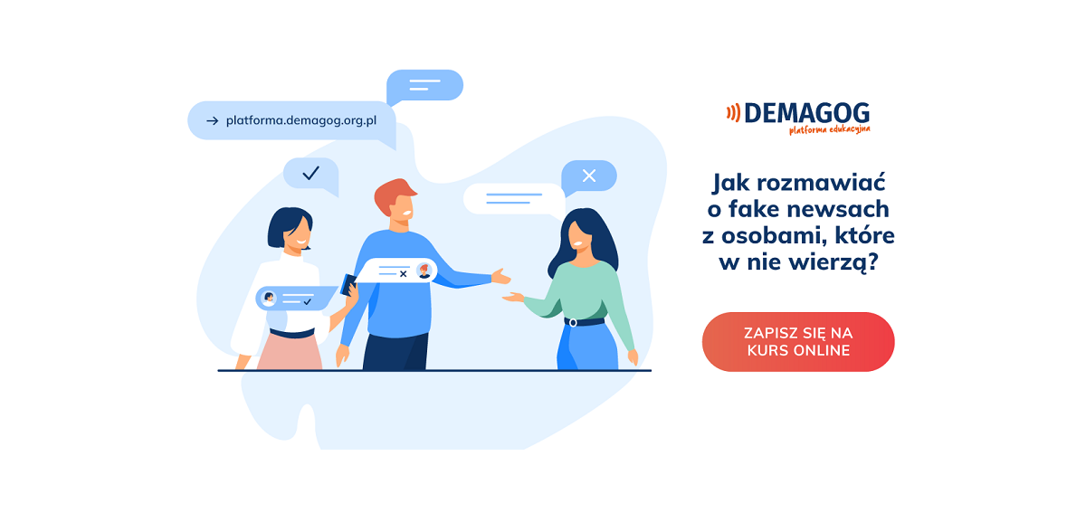 Jak rozmawiać o fake newsach z osobami, które w nie wierzą? Rusza kurs online Stowarzyszenia Demagog