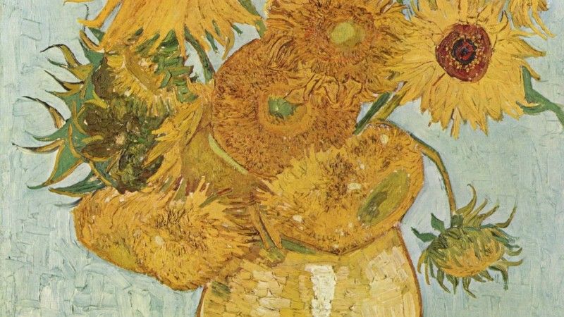 Fragment obrazu "Słoneczniki" van Gogha