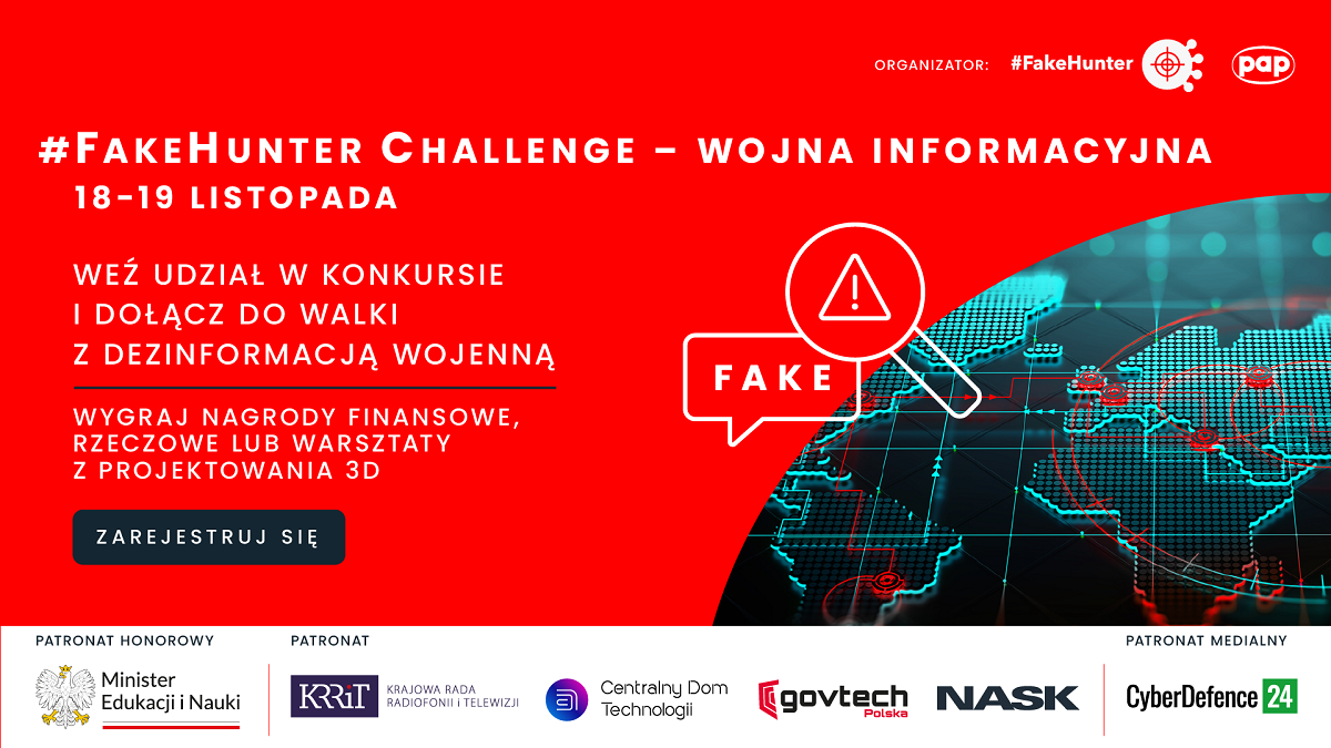 Konkurs PAP #FakeHunter Challenge. Temat: wojna informacyjna